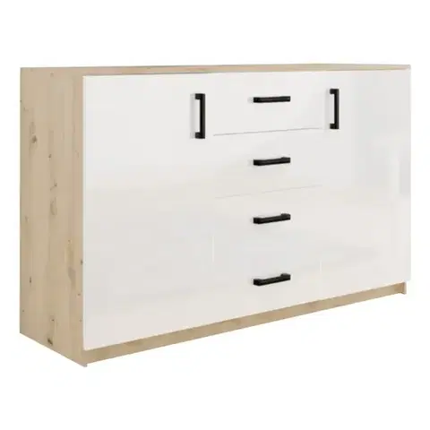 Komody do spálne Komoda Bahli Artisan/biela lesk