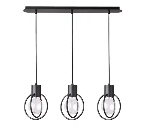 Svietidlá  Luster na lanku AURA 3xE27/60W/230V čierna 31090