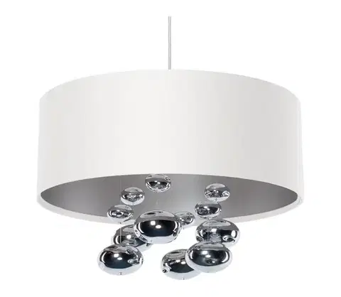 Svietidlá  Závesný luster na lankách BUBBLE 1xE27/60W/230V, priemer 40 cm, biela 01B-006-40