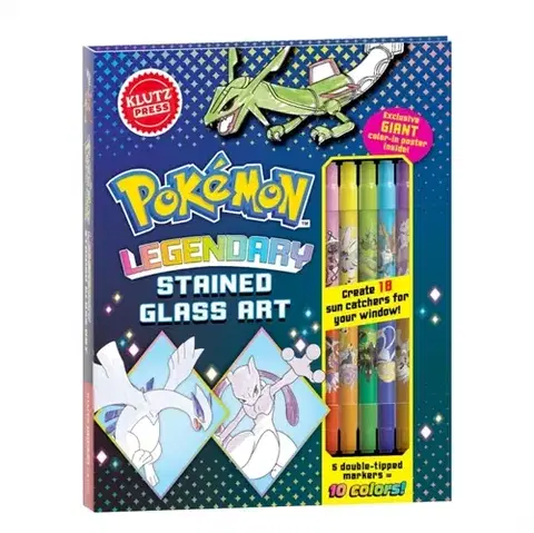 Nalepovačky, vystrihovačky, skladačky Legendary Pokemon Stained Glass Art - of Klutz