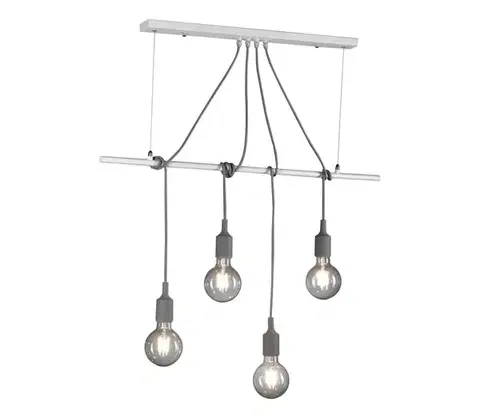 Svietidlá ONLI - Luster na lanku WIRE 4xE27/15W/230V šedá/biela 4853/S4B