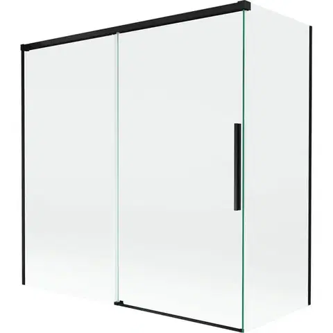 Sprchové dvere MEXEN/S - Rox vaňová zástena 2-krídlová posuvná 160 + 80 x 150, transparent, čierna 8C9-160-080-70-00
