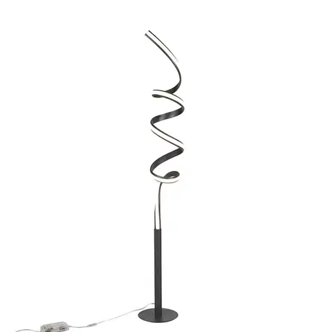 Stojace lampy Dizajnová stojaca lampa čierna vrátane LED a stmievača - Twisted