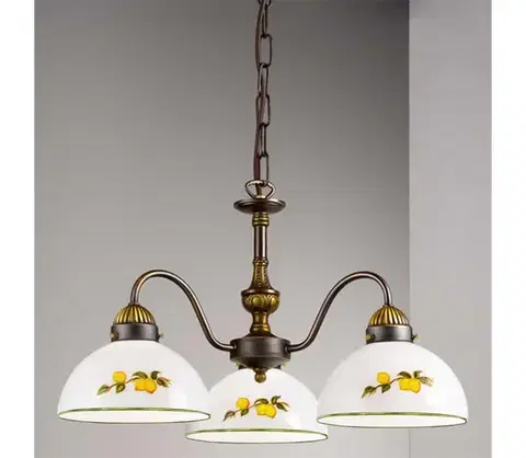 Svietidlá Kolarz 731.83.126 - Luster na reťazi NONNA 3xE27/75W/230V citróny 731.83.126