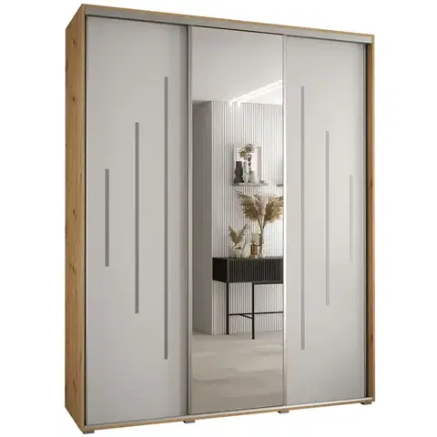 Šatníkové skrine Skriňa 45 Canaris 13 200 artisan/biela/silver
