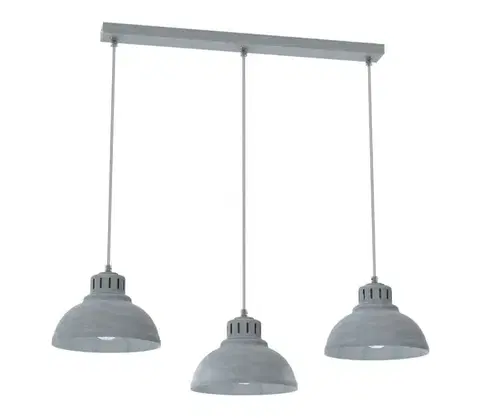 Svietidlá  Luster na lanku SVEN 3xE27/15W/230V šedá 9050