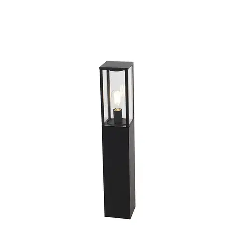 Zahradne stlpove lampy Vonkajšia stĺpová lampa čierna 80 cm so zemným hrotmi a káblovou objímkou - Charlois