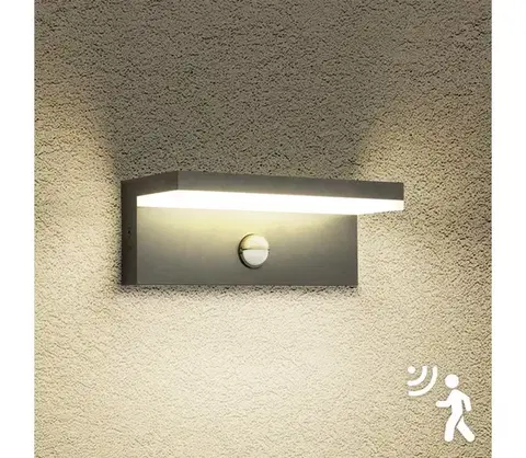 Svietidlá BRILAGI-LED Vonkajšie nástenné svietidlo so senzorom TESSI LED/10W/230V antracit IP54 BRI369