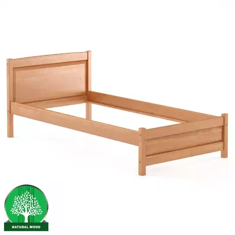 Jednolôžkové postele Posteľ borovica LK125–100x200 jelša