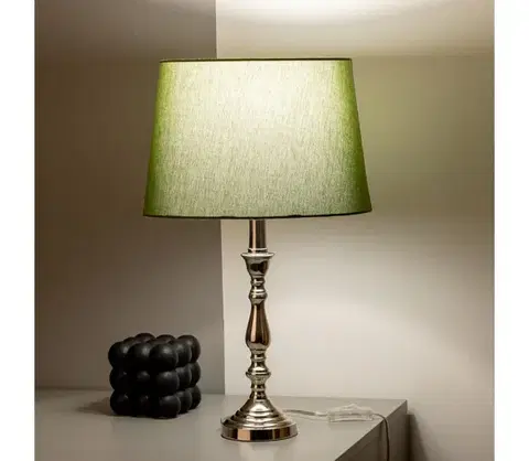 Lampy BRILAGI - Stolná lampa CERIA 1xE27/60W/230V pr. 30 cm lesklý chróm/zelená 1xEG78312+1xEG781039