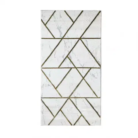 Moderné koberce Koberec Frisee Diamond 0,8/1,5 A0052 biela/zlatá