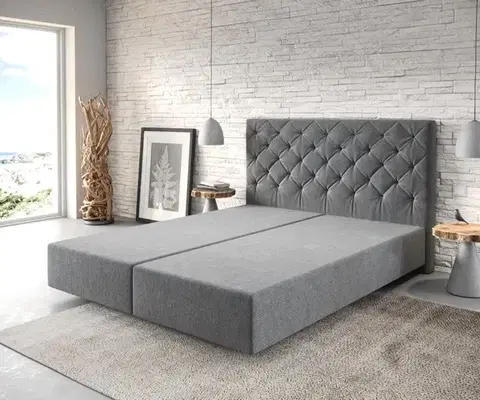 Rámy postelí DELIFE Boxspring posteľ Dream-Great 160x200 cm mikrovlákno antracitová