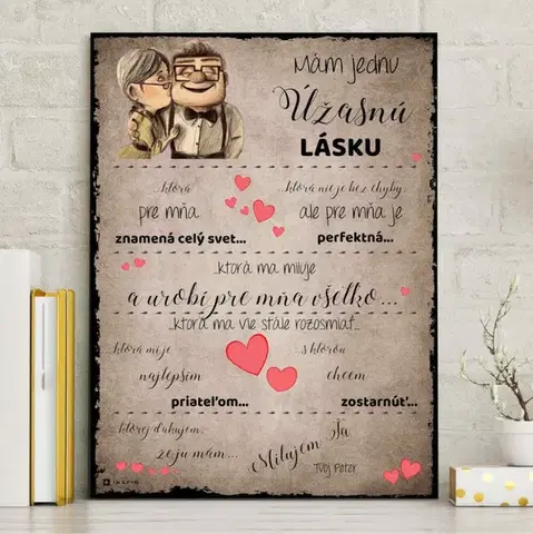 Tabuľky s venovaním (darčeky) Darček pre zamilovaných - Personalizovaný obraz pre vašu manželku