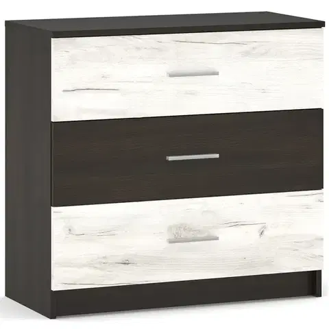 Komody NABBI Amison CH-3DRWS zásuvková komoda wenge / craft biely