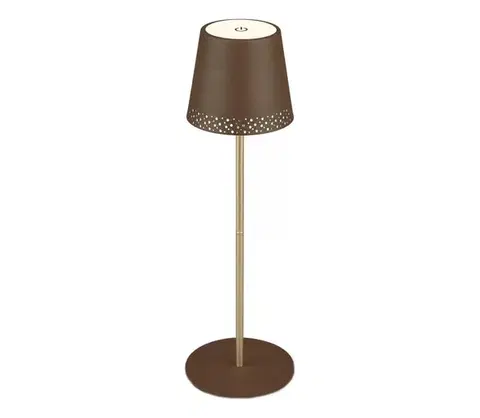 Lampy Brilo - LED stolná nabíjateľná dotyková lampa KIKI LED/2,6W/5V IP44 2600 mAh hnedá 7438-017