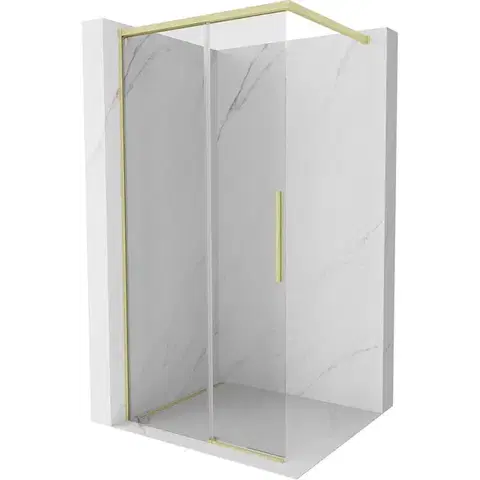 Sprchové dvere MEXEN/S - Rox Sprchová zástena WALK-IN 80 x 200, transparent 8 mm, zlato kefovaná 8C2-080-003-55-00