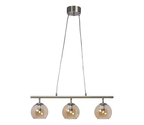 Svietidlá Cottex T2493AA - Závesný luster na lanku CAPELLA 3xE14/40W/230V dymová/hnedá T2493AA