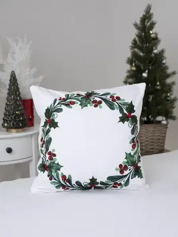 Dekoračné obliečky MKLozkoviny.sk Vianočná obliečka na vankúš mikroplyš 40 × 40 cm - Vianočná radosť-  -