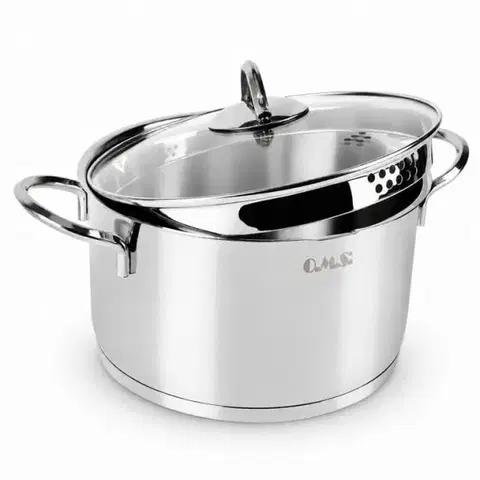 Hrnce Kinekus Hrniec nerezový, s pokrievkou, priemer 24cm, 5,9L, s výlevkou, LEO