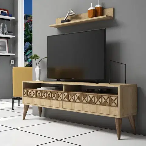 Obývacie steny TV skrinka / Obývacia stena Line - Oak