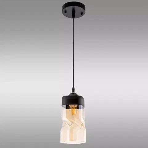 Lampy do obývačky Luster W-N 3738/1 BLACK/AMBER LW1