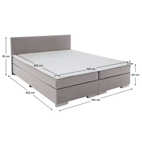 Boxspring Boxspringová posteľ ADRIANA 2 Tempo Kondela