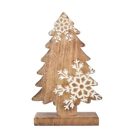 Vianočné dekorácie 4Home Dekorácia z mangového dreva Snowflake Tree, 33 cm