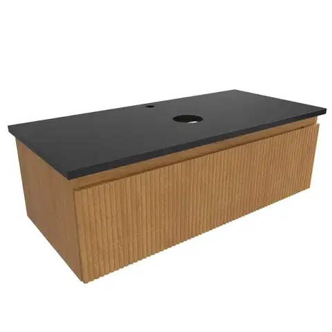 Kúpeľňový nábytok Kúpeľňová skrinka s krycou doskou SAT Evolution 98x30x44, 5 cm dub medový mat SATEVO100DMZ SATEVO100DMZ