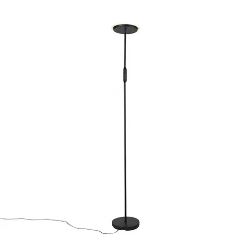 Stojace lampy Stojaca lampa čierna vrátane LED s diaľkovým ovládaním - Bumu