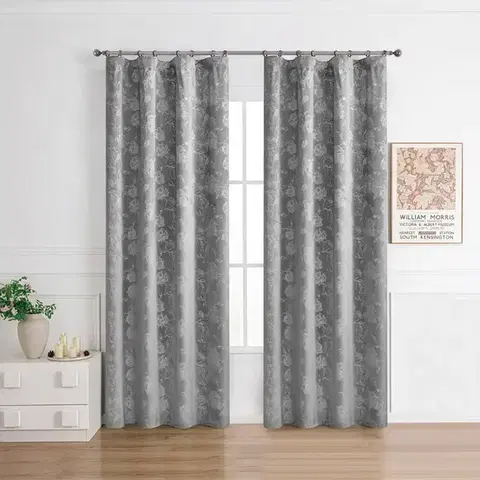 Závesy do spálne Záves na páske TRESSA RQ-101/210GSM 140x250 sivý