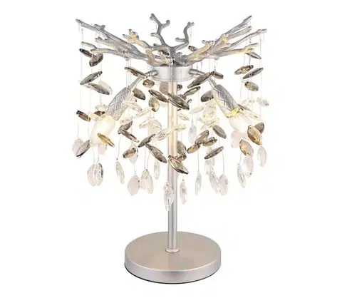 Lampy Globo 64138TS - Stolná lampa QUEENA 3xE14/40W/230V strieborná 64138TS