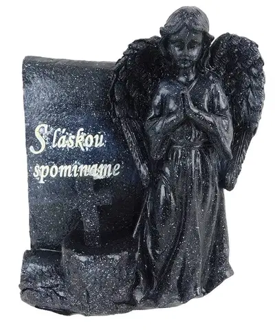 Sošky, figurky - anjeli MAKRO - Anjel - s láskou spomíname 15x19cm