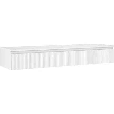 Kúpeľňový nábytok MEXEN/S - Rivel kúpeľňová skrinka pod umývadlo 160 cm s doskou, 1 šuplík, reliéf, biela mat 91A20-16023-1-BFC01