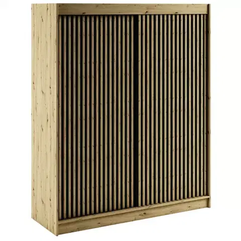 Šatníkové skrine Skriňa Lamelo 1 180 Dub Artisan/čierna