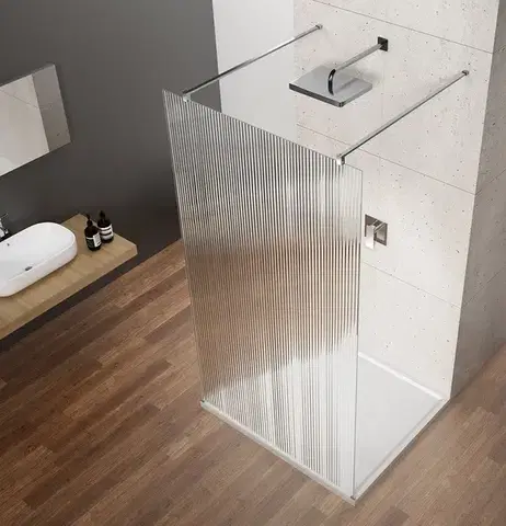 Sprchové dvere GELCO - VARIO CHROME jednodielna sprchová zástena do priestoru, sklo nordic, 1400  GX1514-01