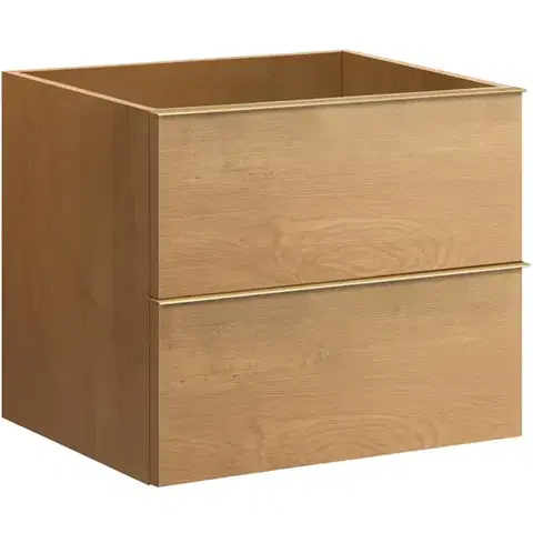 Kúpeľňový nábytok CERANO - Koupelnová skříňka pod umyvadlo s úchytkou Velora - dub medový, úchytka zlatá - 69x53x46,5  CER-665110