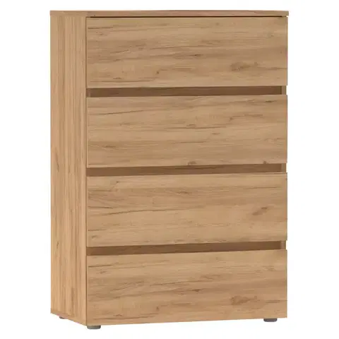 Komody KONDELA Parmad zásuvková komoda dub craft zlatý