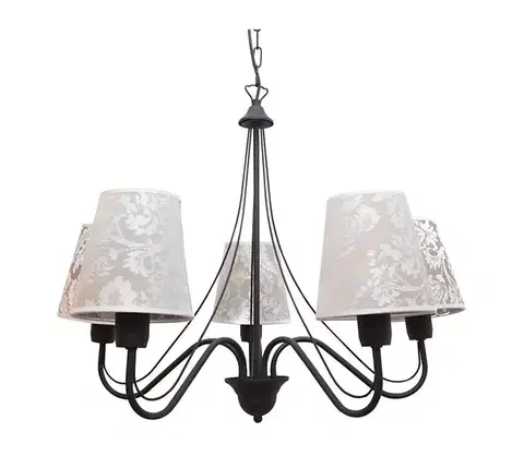 Svietidlá  Luster MALBO II 5xE27/15W/230V čierna W-2920/5 BK