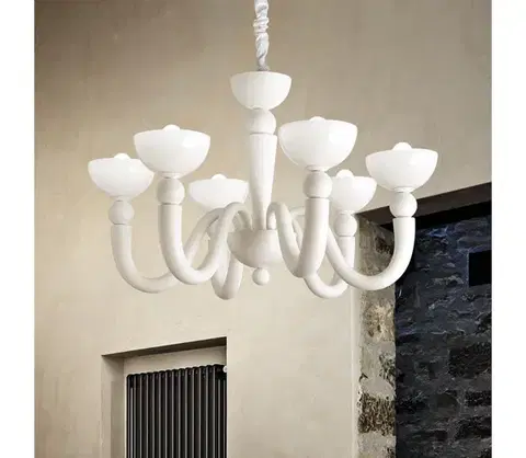 Svietidlá Ideal Lux - Luster na reťazi BON BON 8xE14/28W/230V pr. 95,5 cm biela 094007