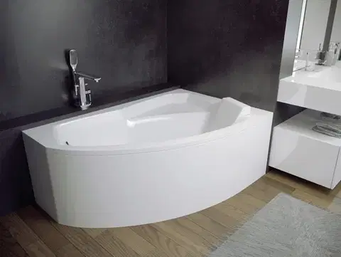 Vane BESCO - Asymetrická vaňa RIMA - Nožičky k vani - S nožičkami, Rozmer vane - 130 × 85 cm, Spôsob prevedenia - Ľavé VANRIM130L+OLVPINOZ