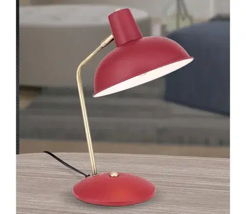 Lampy Orion - Stolová lampa FEDRA 1xE14/40W/230V červená/mosadz LA 4-1190 rot/Patina