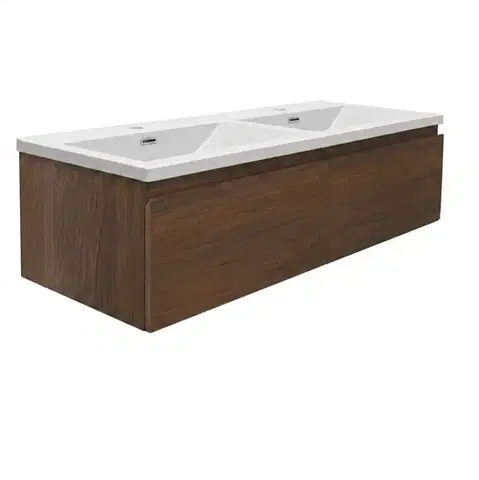 Kúpeľňový nábytok Kúpeľňová skrinka s umývadlom SAT B-Way 119x30x45 cm orech mat BWAY120NUTU4 BWAY120NUTU4
