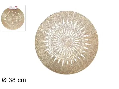 Vianočné dekorácie MAKRO - Prestieranie guľaté 38cm zlaté