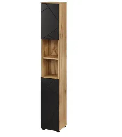 Skrinky do kúpeľne Szynaka Vysoká skrinka do kúpeľne MAZI BLACK 70
