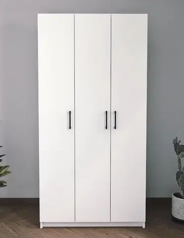 Šatníkové skrine CLASSIE 3 dverová šatníková skriňa, biela