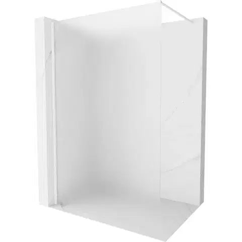 Sprchové dvere MEXEN/S - Kyoto-X Sprchová zástena WALK-IN 110 x 200, dekor 10 mm, biela 800-110-101-20-30-X