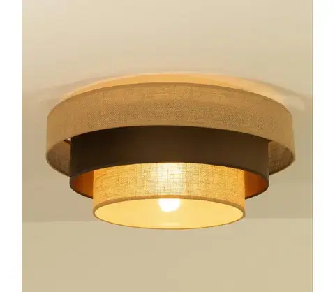Svietidlá  Stropné svietidlo WENTA 1xE27/60W/230V, priemer 50 cm, juta/hnedá H0788