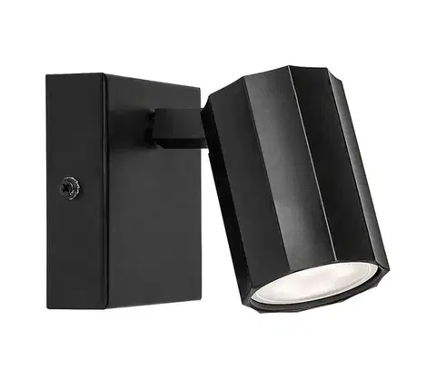Svietidlá Rabalux 73023 - Nástenné bodové svietidlo ROGELIO 1xGU10/5W/230V čierna 73023