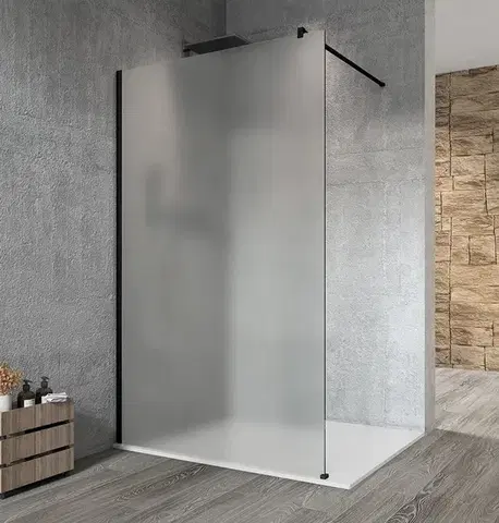 Sprchové dvere GELCO - VARIO BLACK jednodielna sprchová zástena na inštaláciu k stene, matné sklo, 1100  GX1411GX1014