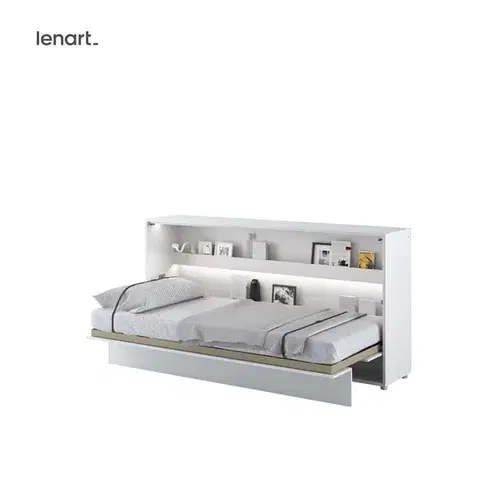 Postele Dig-net nábytok Sklápacia posteľ Lenart BED CONCEPT BC-06p biely lesk | 90 x 200 cm
